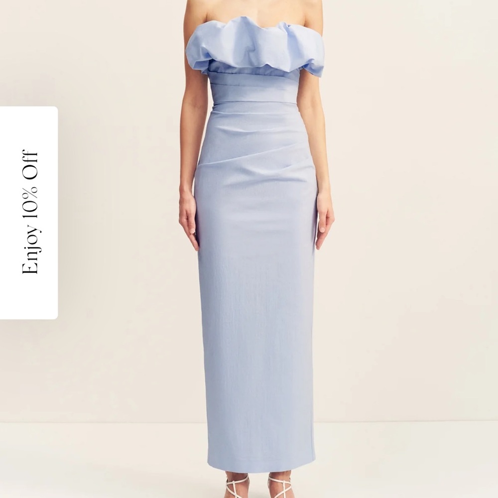 Shona Joy Campbell Strapless Bubble Maxi Dress - Cornflower Blue